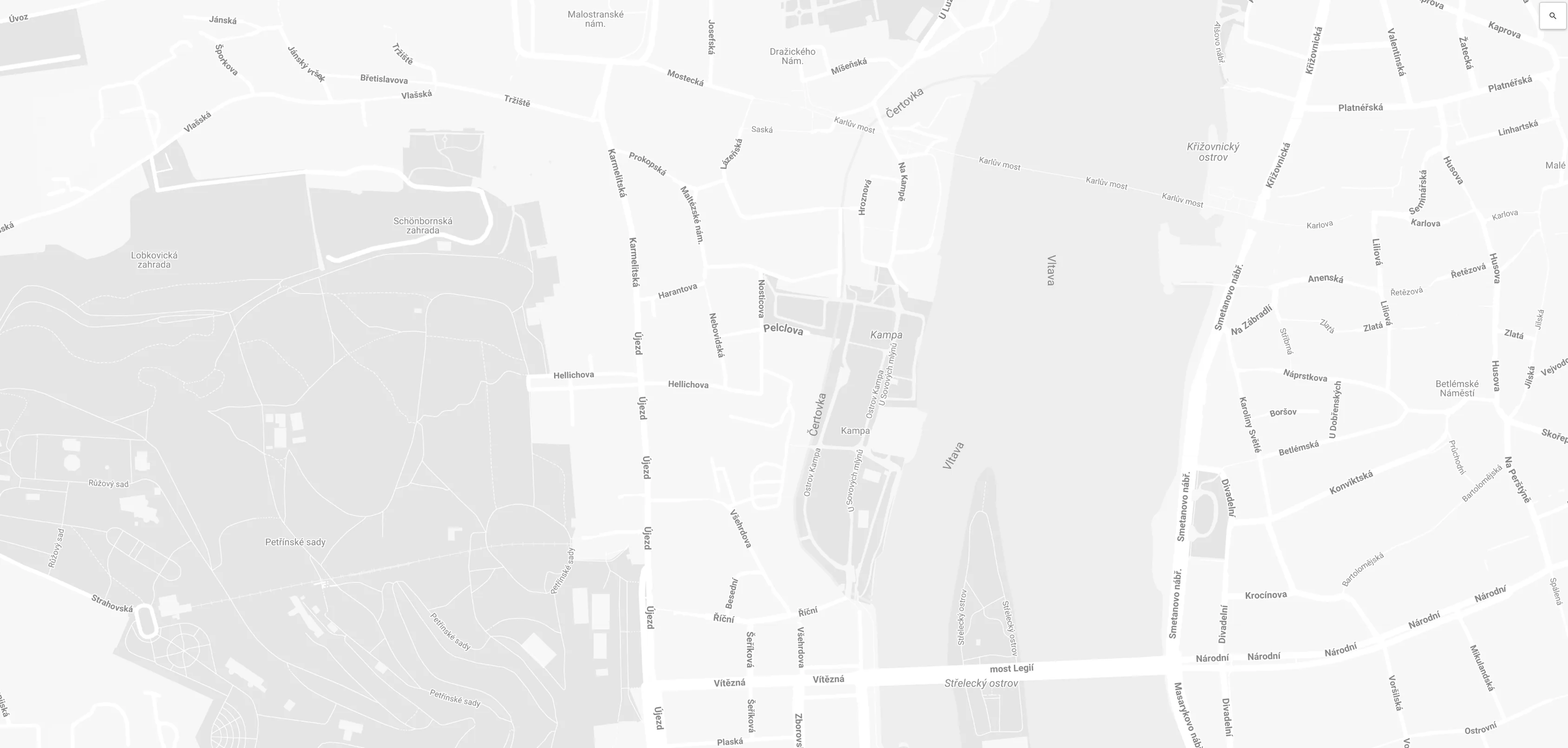 Mapa okolí salonu – Tyršův dům, Újezd 40/450, Praha 1